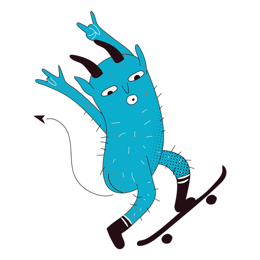 Devil skater creeature character PNG Design