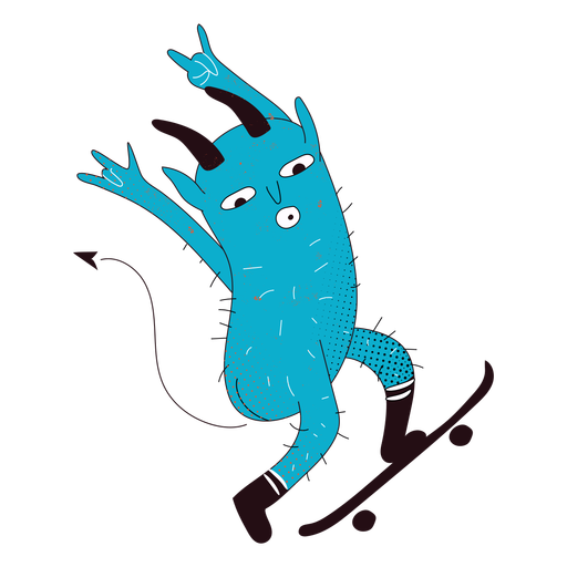 Devil Skater Creeature Charakter PNG-Design