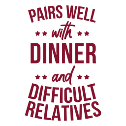 Saco de vinho de jantar e parentes difíceis Desenho PNG