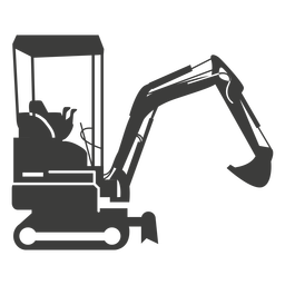 Excavator construction machinery silhouette