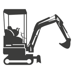 Silueta de maquinaria de construcción de excavadora Diseño PNG