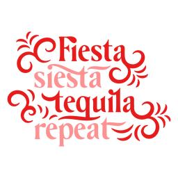 Festa siesta tequila repetir letras Desenho PNG
