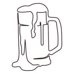 Frothy beer stroke design PNG Design