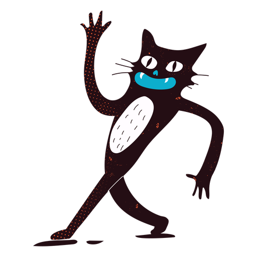 Funny walking cat character PNG Design