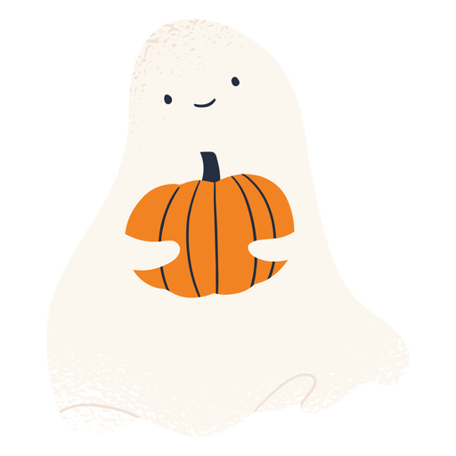 Ghost character and pumpkin PNG Design