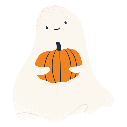 Personagem fantasma e abóbora Desenho PNG