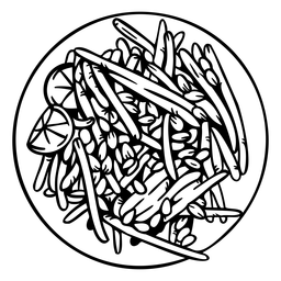 Erntedankgericht mit grünem Bohnensalat PNG-Design