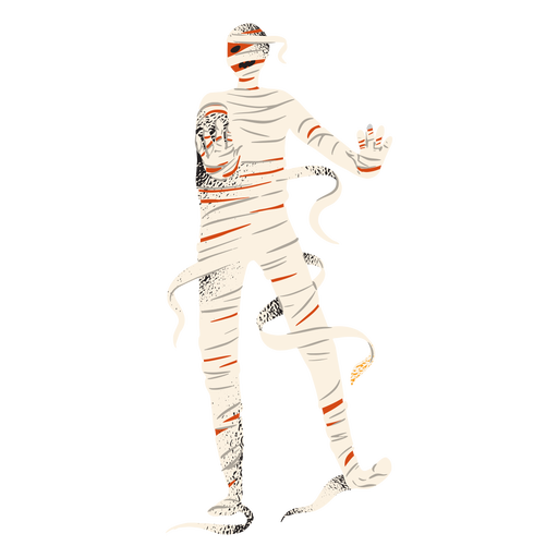 Personaje de pie de momia de halloween Diseño PNG