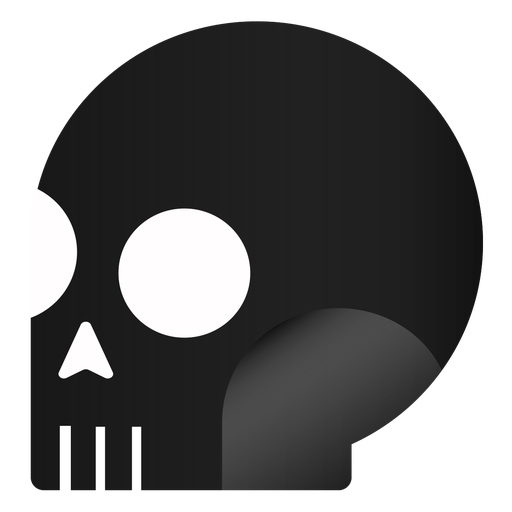 Halloween side view skull PNG Design
