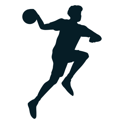 Handball man player with ball silhouette PNG Design