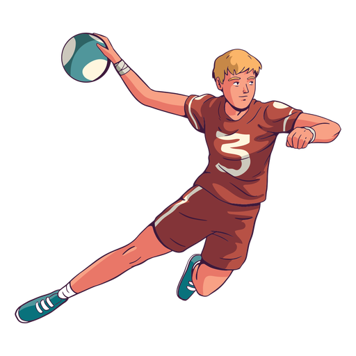Handballspieler in Aktion PNG-Design
