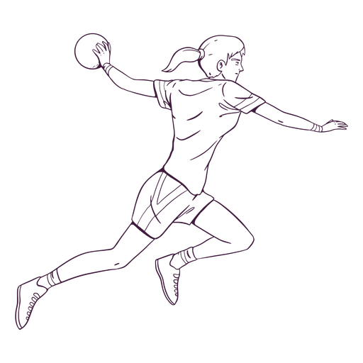 Jogador de handebol esporte desenhado à mão Desenho PNG