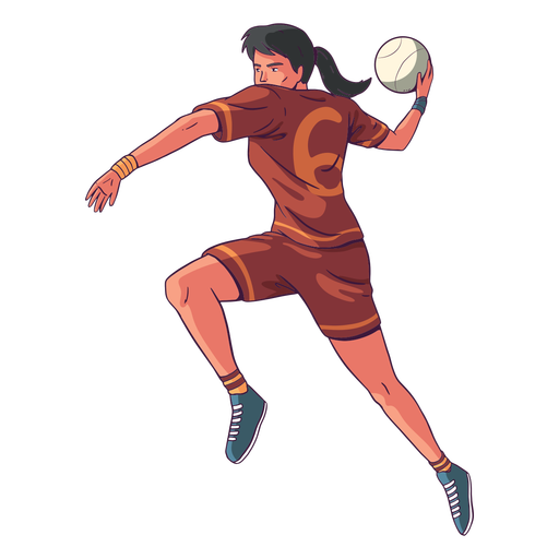 Handball woman player illustration - Transparent PNG & SVG vector file