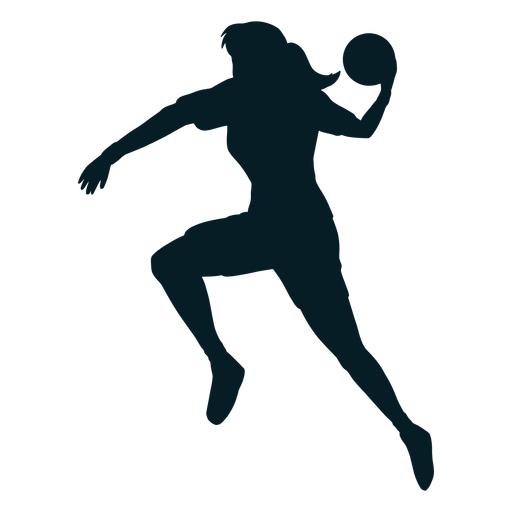 Handball woman player silhouette PNG Design