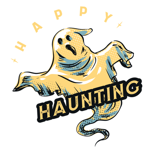 Happy haunting ghost badge - Transparent PNG & SVG vector file