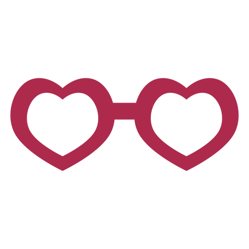 Apoyos de icono de gafas de corazón Diseño PNG