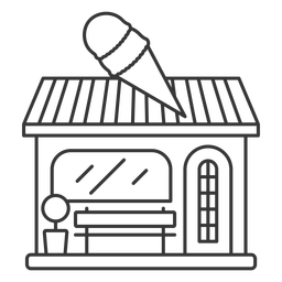 Eisdielengebäude PNG-Design