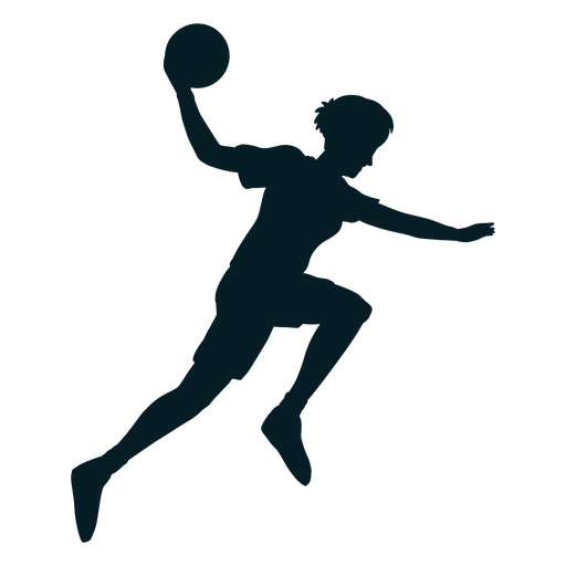 Jumping handball player man silhouette PNG Design