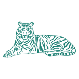 Tigre tendido Diseño PNG