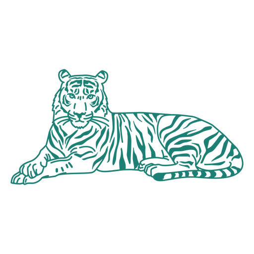 Tigre tendido Diseño PNG