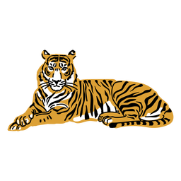 Laying tiger hand drawn PNG Design Transparent PNG