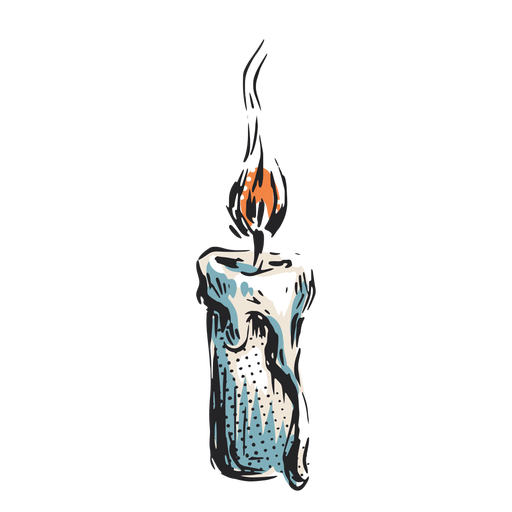 Lit candle icon illustration PNG Design