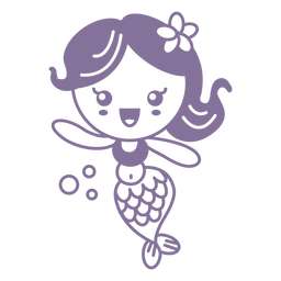 Schöne Meerjungfrau Mädchen Design PNG-Design