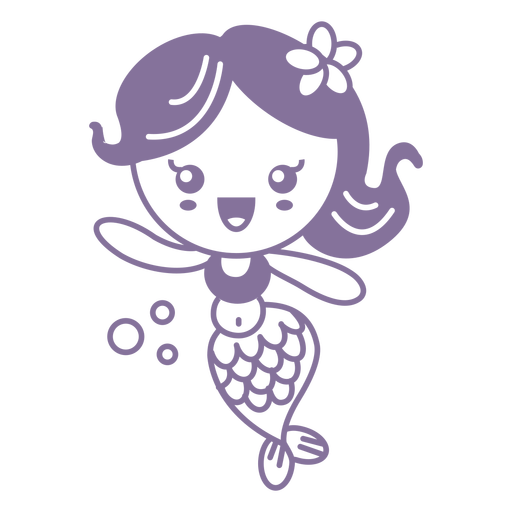Lovely mermaid girl design PNG Design
