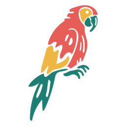 Desenho de doodle de pássaro tropical de arara Desenho PNG
