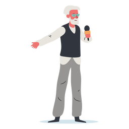 Carácter de hombre con micrófono Diseño PNG
