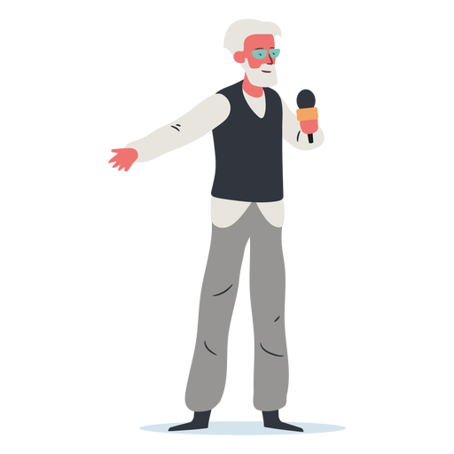 Man character with microphone Transparent PNG & SVG vector file