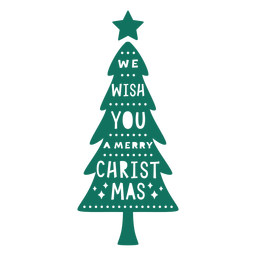 Feliz navidad saludo arbol Diseño PNG