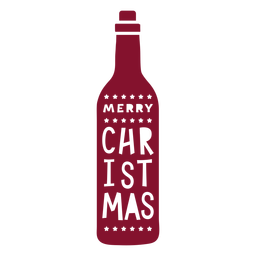 Botella de vino de feliz navidad Diseño PNG
