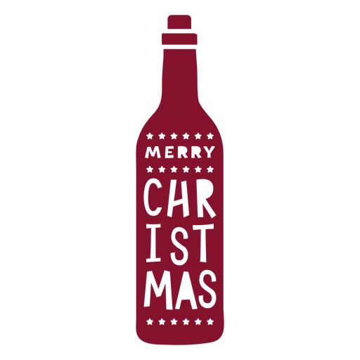 Botella de vino de feliz navidad