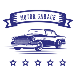 Motor garage retro car badge PNG Design