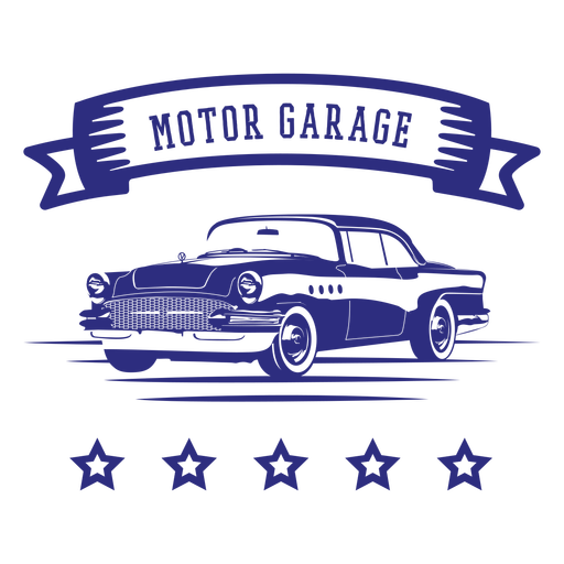 Crachá de carro retrô na garagem Desenho PNG