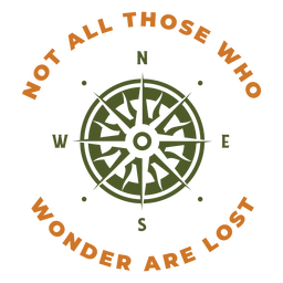 Not lost compass design PNG Design