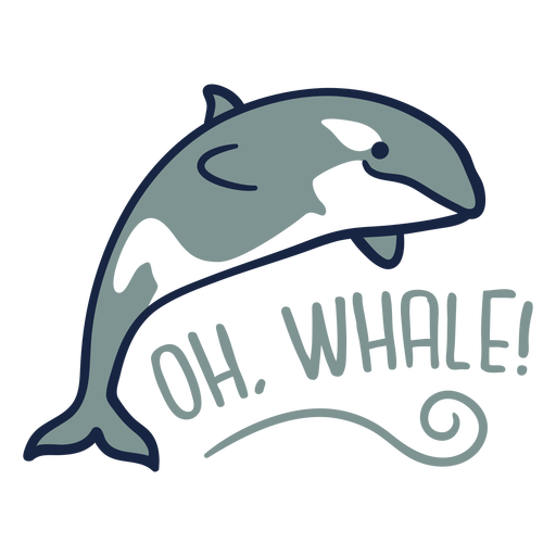 Oh whale cute flat PNG Design