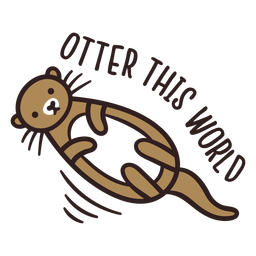 Otter this world animal design PNG Design Transparent PNG