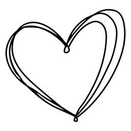 Diseño de dibujo lineal de corazones superpuestos Diseño PNG