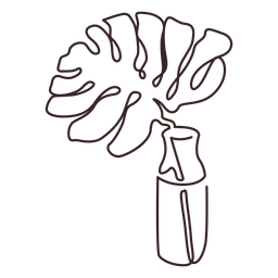 Palm em um desenho de linha do pote Desenho PNG