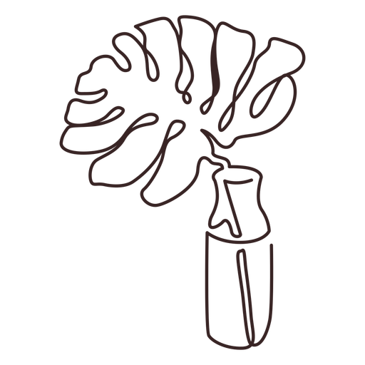 Palm in a pot line drawing PNG Design