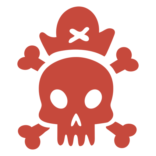 Design plano de crânio de pirata