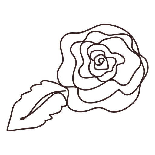 Poppy flower and leaf line drawing design - Transparent PNG & SVG