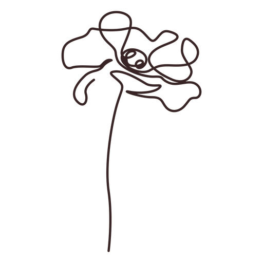 Desenho de desenho de linha de flor de papoula