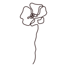 Langstiel-Strichzeichnung der Mohnblume PNG-Design