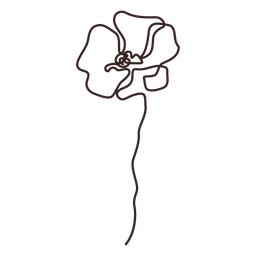 Poppy flower long stem line drawing PNG Design Transparent PNG
