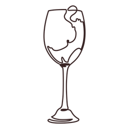 Gießen Sie Weinglas Strichzeichnung PNG-Design