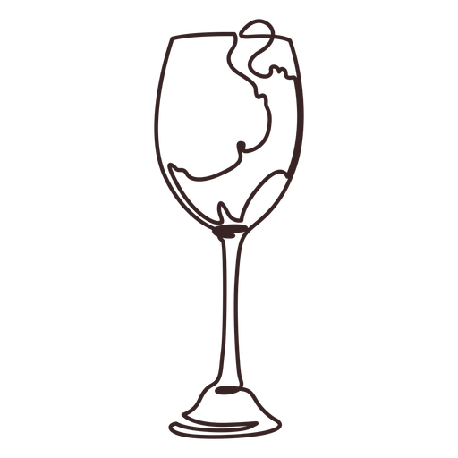 Pour wine glass line drawing - Transparent PNG & SVG ...
