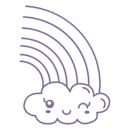 Rainbow and cute cloud PNG Design